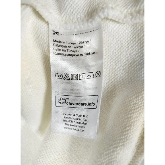 Scotch & Soda Hoodie‎ Mens Medium White Graphic Pullover Fleece Cartoon Thrashed - Picture 4 of 11